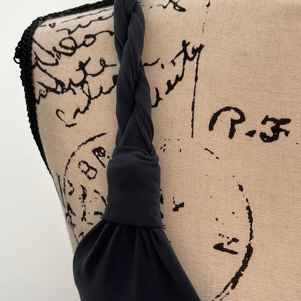 MAX & CLEO Braided Strap Front Drape Evening Gown Maxi Dress - Picture 4 of 9